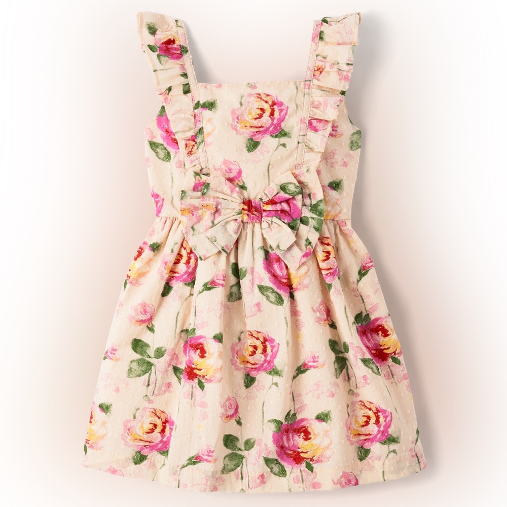 Gymboree Mommy And Me Rose Ruffle Dress Blushing Blooms Pink Girls Sz 12 Floral